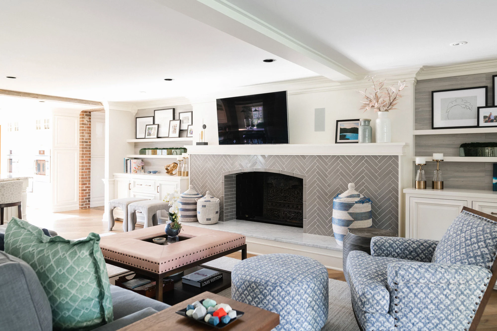 Fireplace view in living room