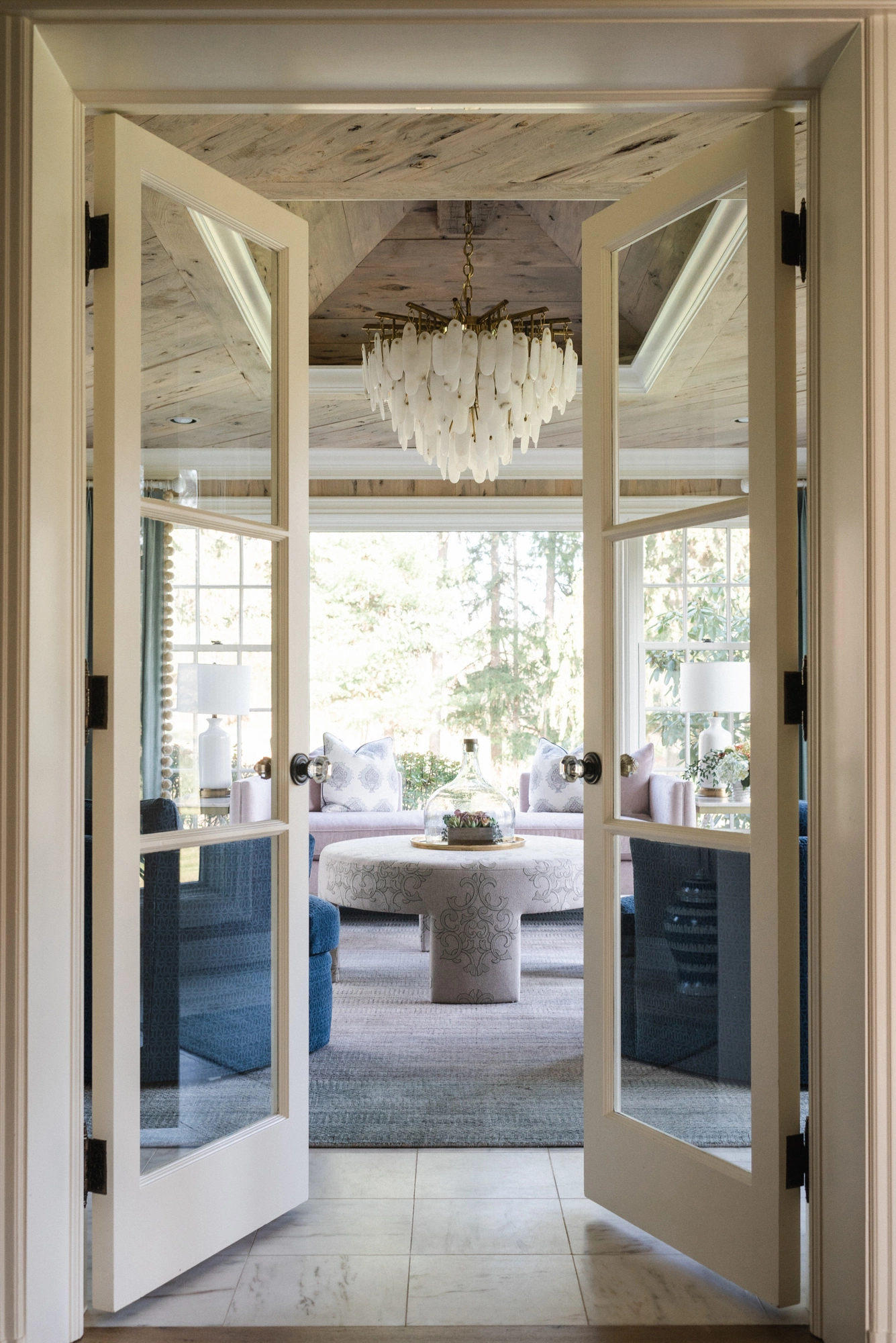 doors opening up into the sunroom