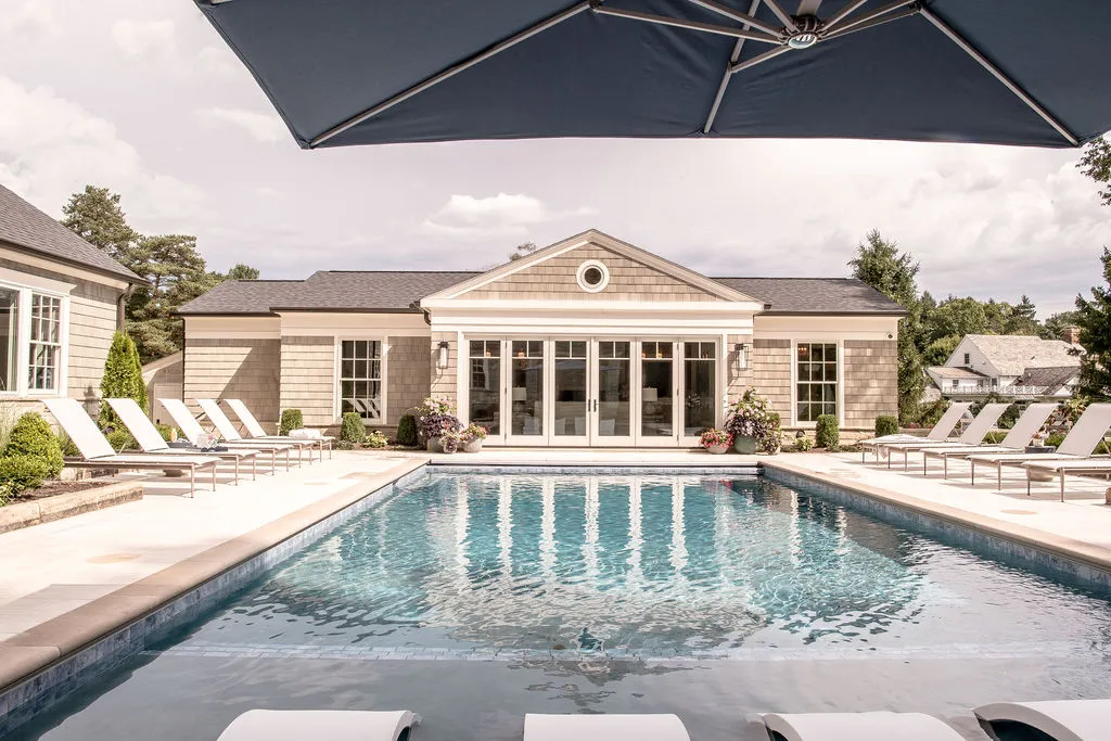 Outside of poolhouse
