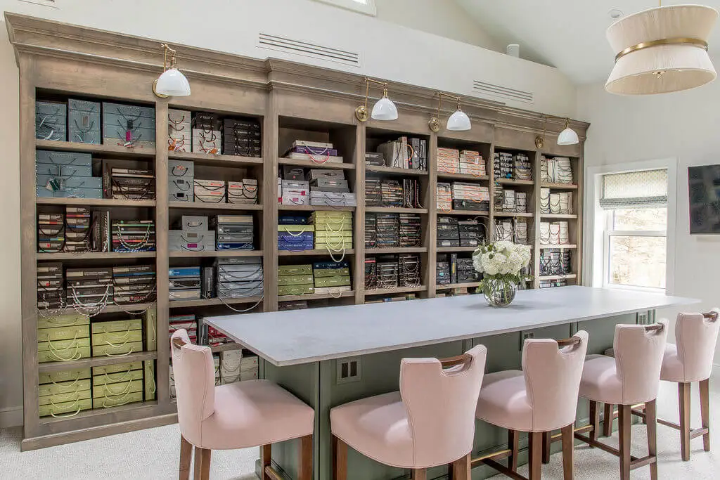 interior design studio samples and meeting table