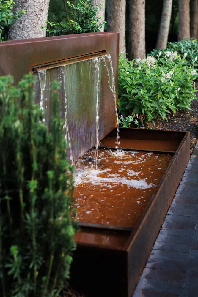 rusted metal fountain