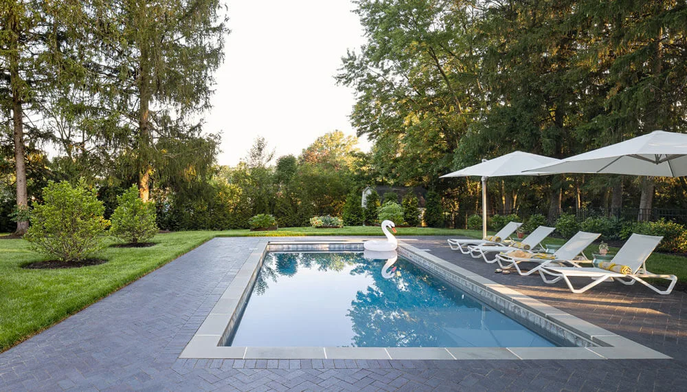 luxury pool at cleveland area home