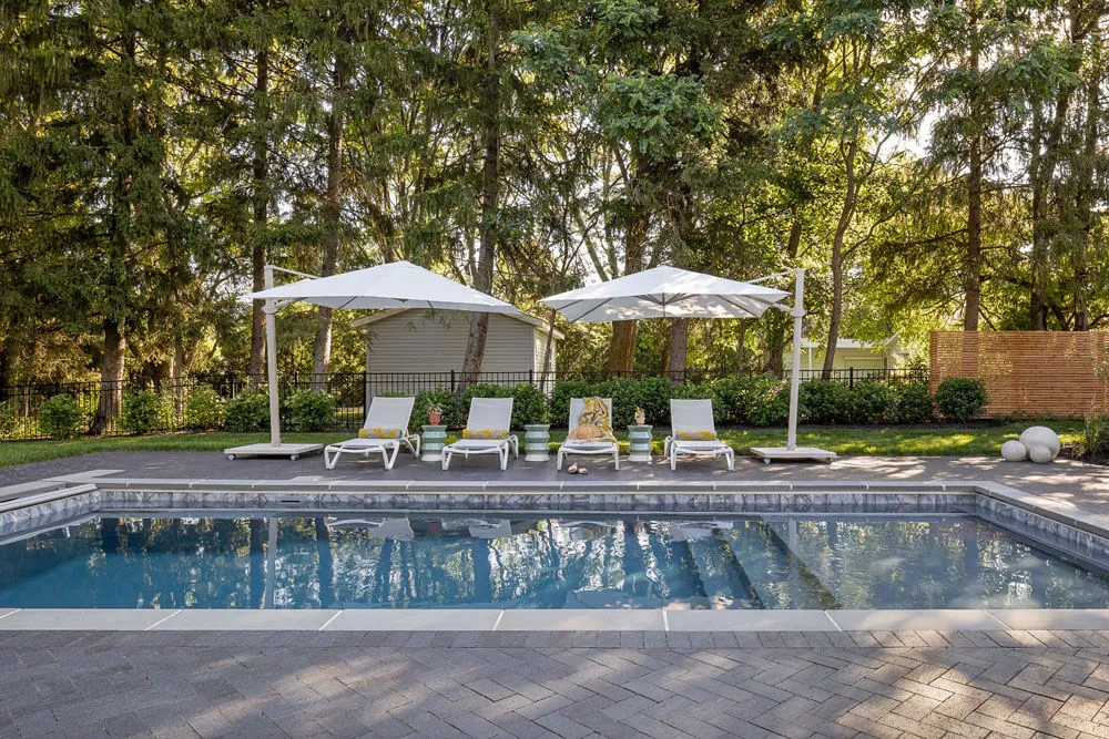 sunrise at backyard pool