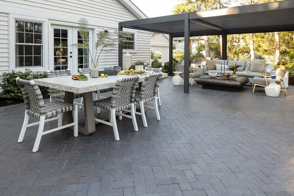 stone backyard patio