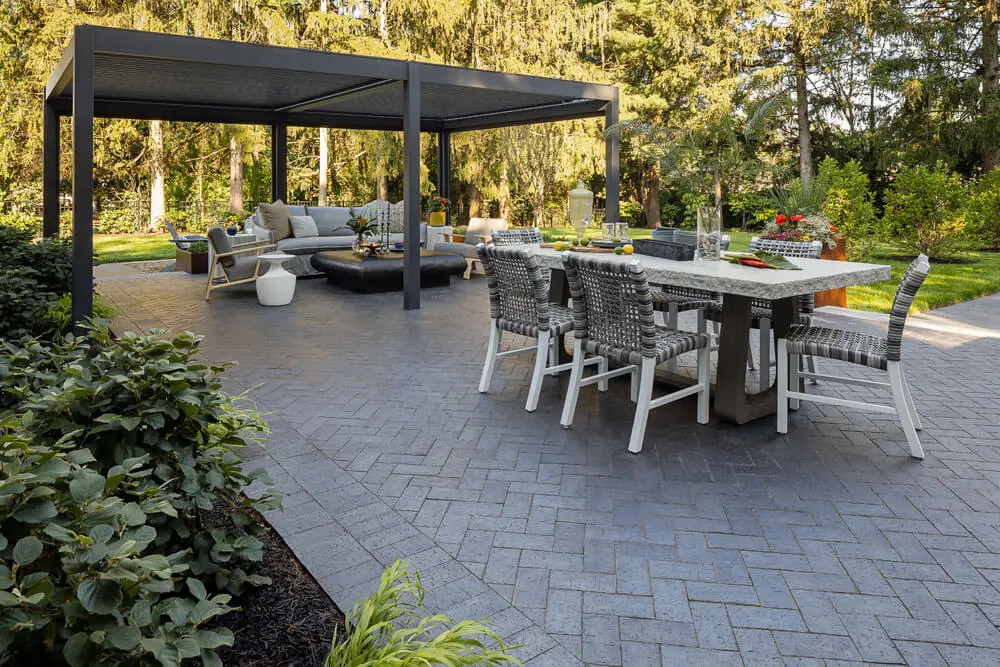 stone backyard patio