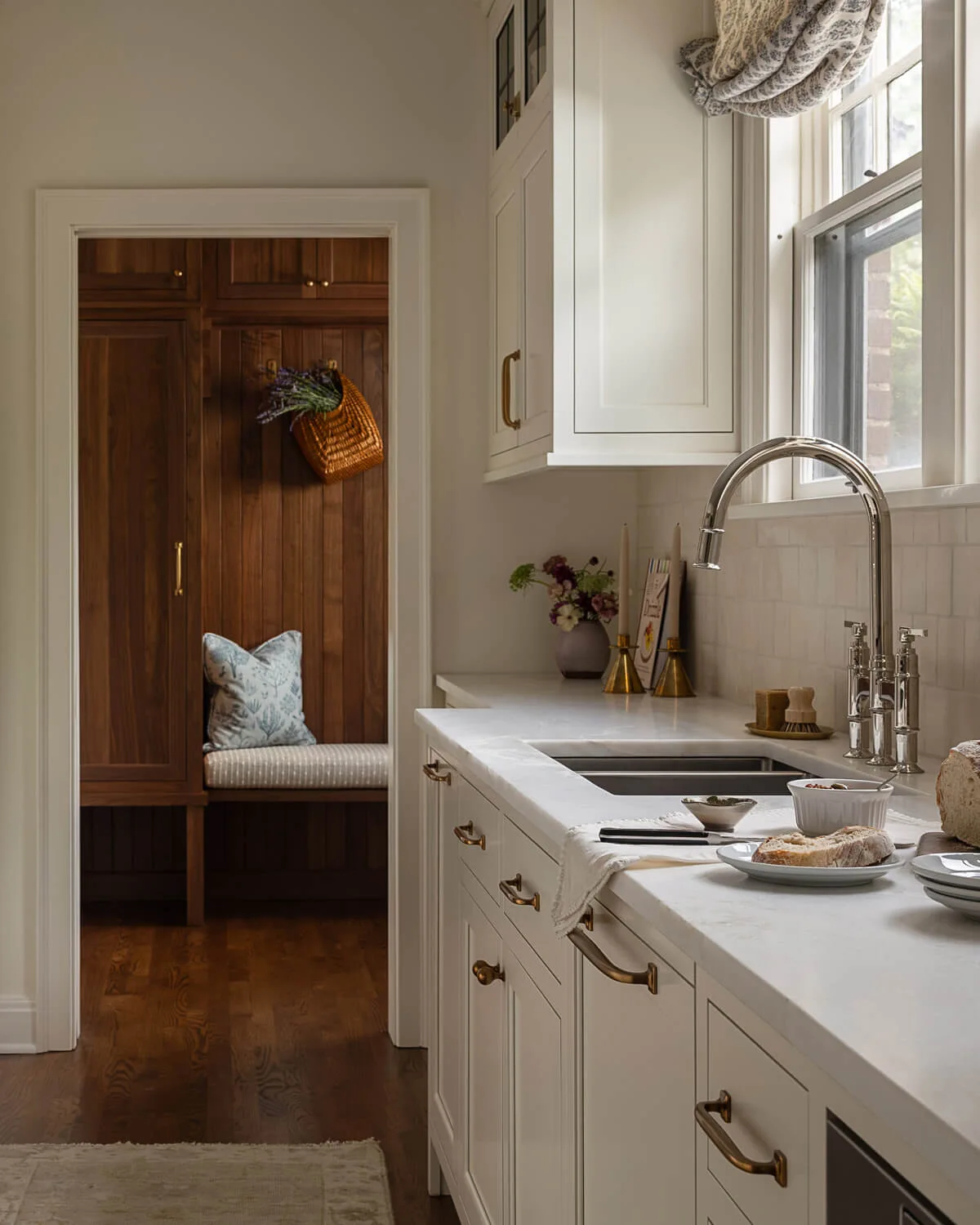 kitchen sink countop view with window above