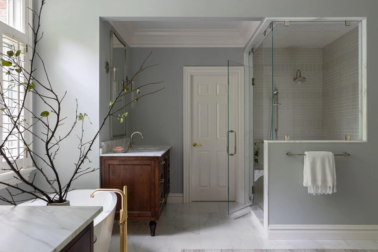 glass walled shower
